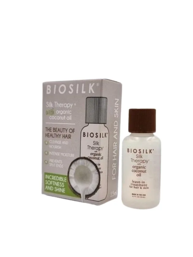 Biosilk Silk Therapy With coconut oil leave in treatment ar kokosriekstu eļļu, 15 ml