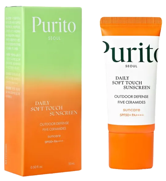 Purito Daily Soft Touch sunscreen SPF50+ saules aizsarglīdzeklis, 15 ml