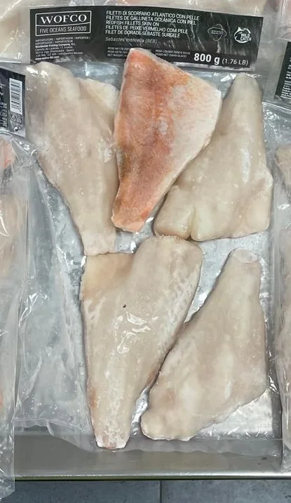 SARKANASARA FILEJA, WOFCO, SALDĒTA, AR ĀDU, 100-150G, 20% GLAZŪRA, 1KG