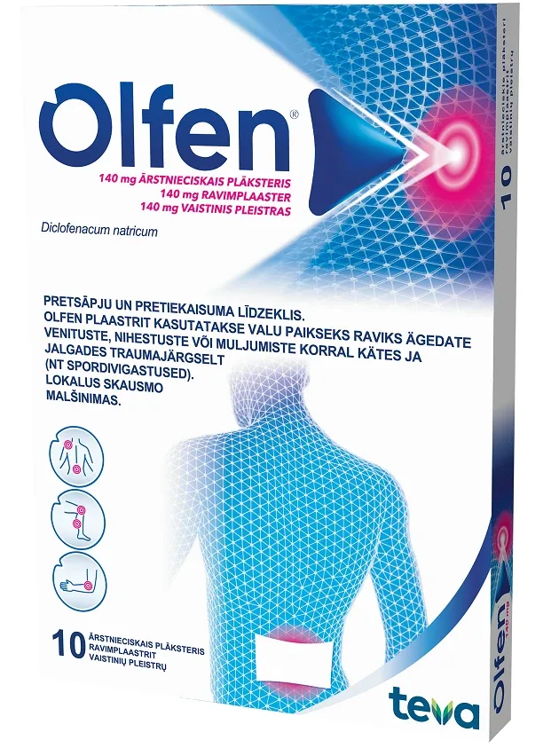 Olfen® 140 mg ārstnieciskais plāksteris, 10 gb.