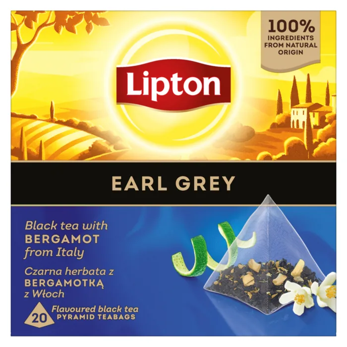 MELNĀ TĒJA LIPTON EARL GREY 20X1,6G