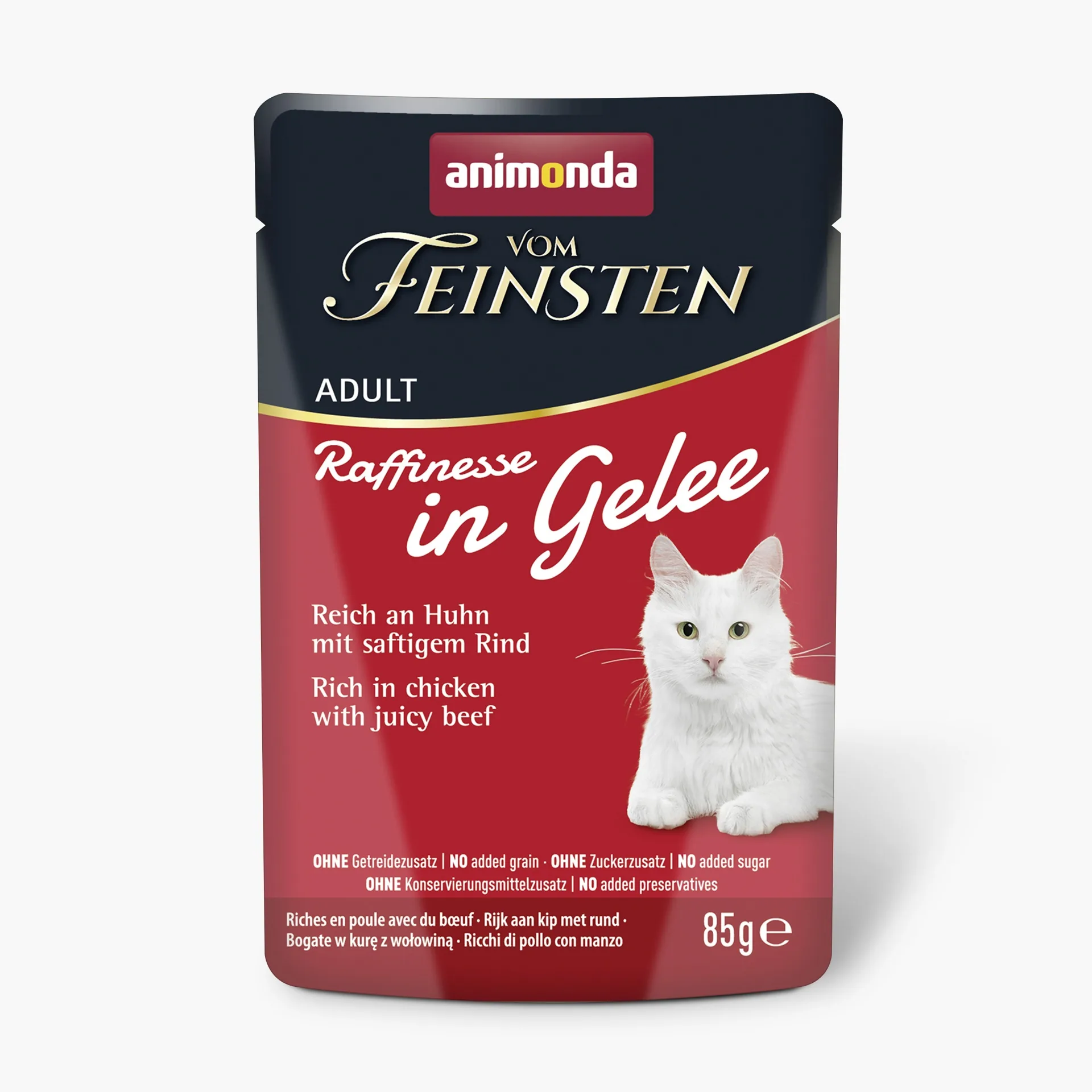 KONSERVI KAĶIEM ANIMONDA VOM FEINSTEN RAFFINESSE, VISTA, LIELLOPS ŽĒLEJĀ, 85G