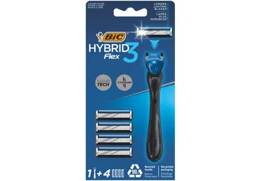 SKUVEKLIS BIC FLEX 3 HYBRID VĪRIEŠIEM +4 KASETES