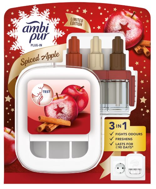ELEKTRISKAIS GAISA ATSVAIDZINĀTĀJS AMBI PUR 3VOL SPICED APPLE SK, 20ML