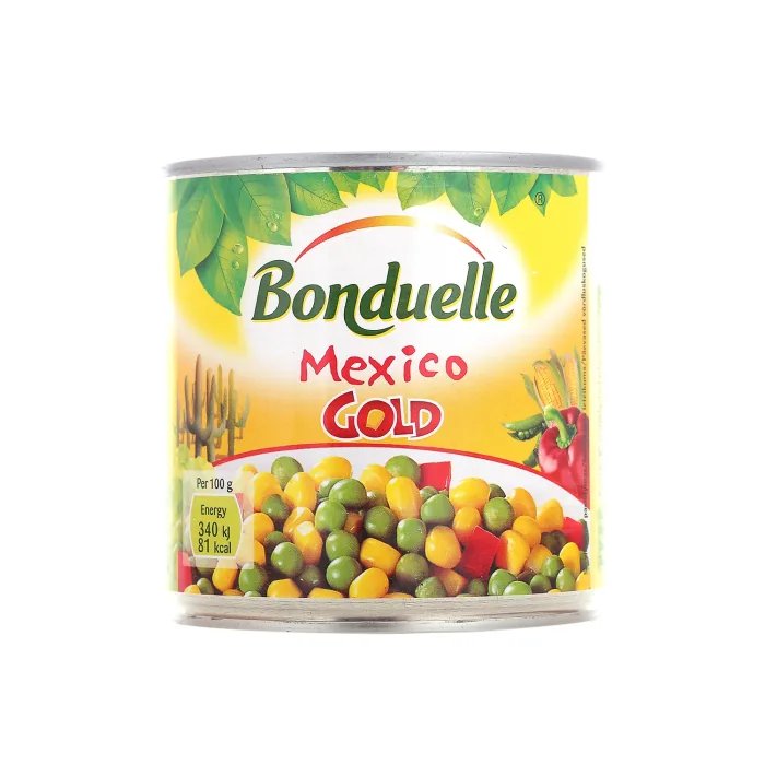 KUKURŪZA BONDUELLE AR ZIRNĪŠIEM UN PAPRIKU 340/280 G