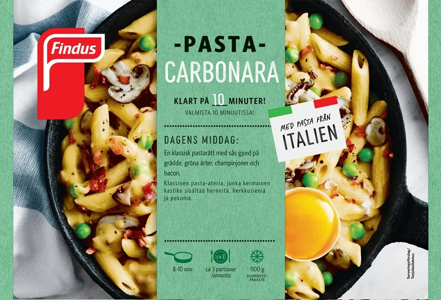 PASTA KARBONĀRA, ĀTRI SASALDĒTS, 1.1KG  FINDUS