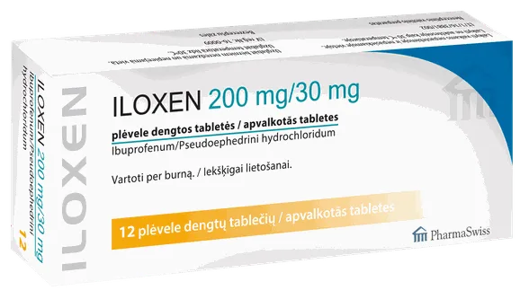 Iloxen 200 mg/30 mg tabletes, 12 gab.