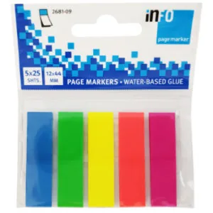 INDEKSI 12X50MM 25GAB 5 KRĀSAS PLASTIKĀTA