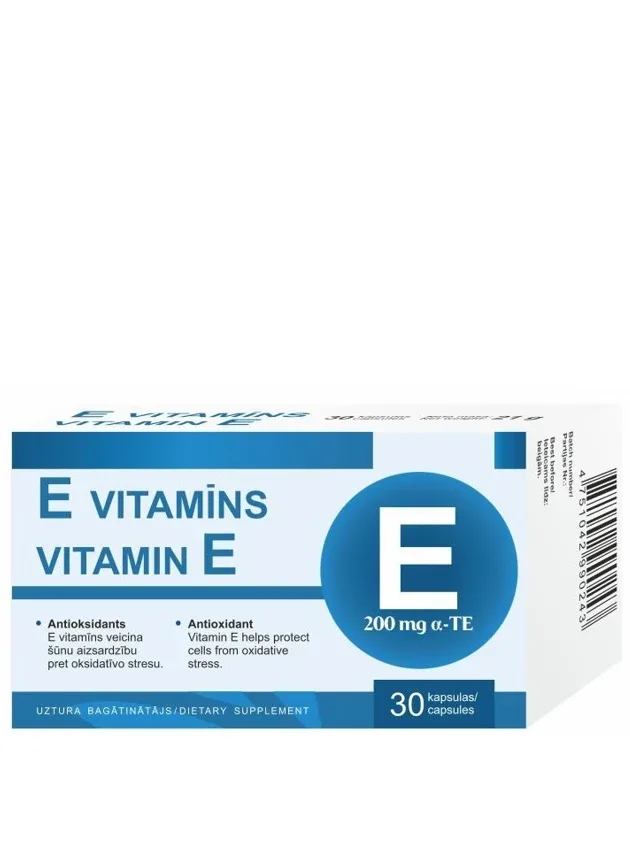 E vitamīns kapsulas, 30 gb.