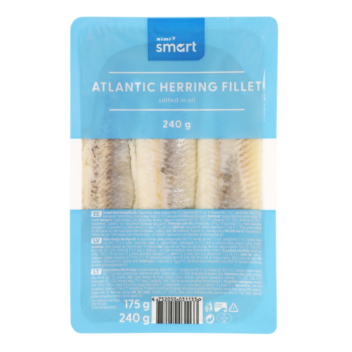SĀLĪTAS ATLANTIJAS SIĻĶU FILEJAS EĻĻĀ RIMI SMART 240G/175G