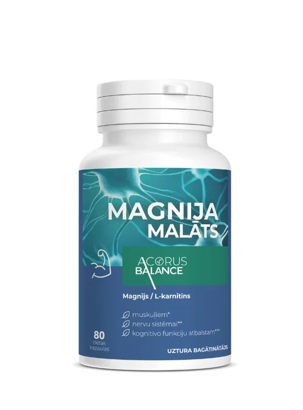 Acorus Balance Magnija malāts, 80 kapsulas