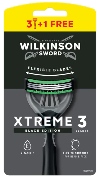 Одноразовые бритвы Wilkinson Sword Xtreme 3 Black, мужские, 4 шт.