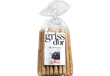 GRISSINI AR MELNAJĀM OLĪVĀM 250G
