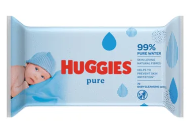 MITRĀS SALVETES HUGGIES PURE PLASTIC FREE 48GB