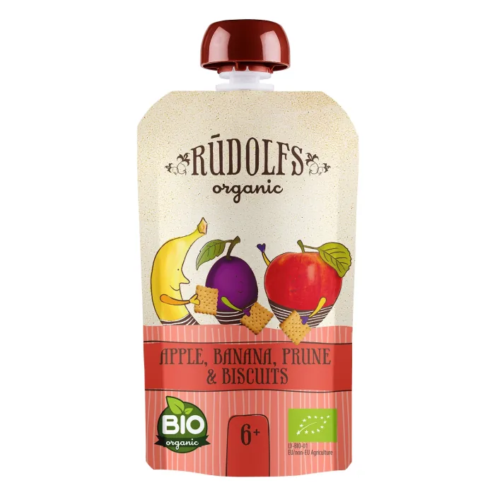 BIEZENIS RŪDOLFS BANĀNU, ŽĀVĒTU PLŪMJU UN CEPUMU BIO 110G