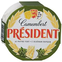 SIERS MĪKSTAIS PRESIDENT CAMEMBERT AR ZAĻUMIEM 120G