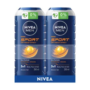 DUŠAS ŽELEJA NIVEA MEN SPORT 2X250ML