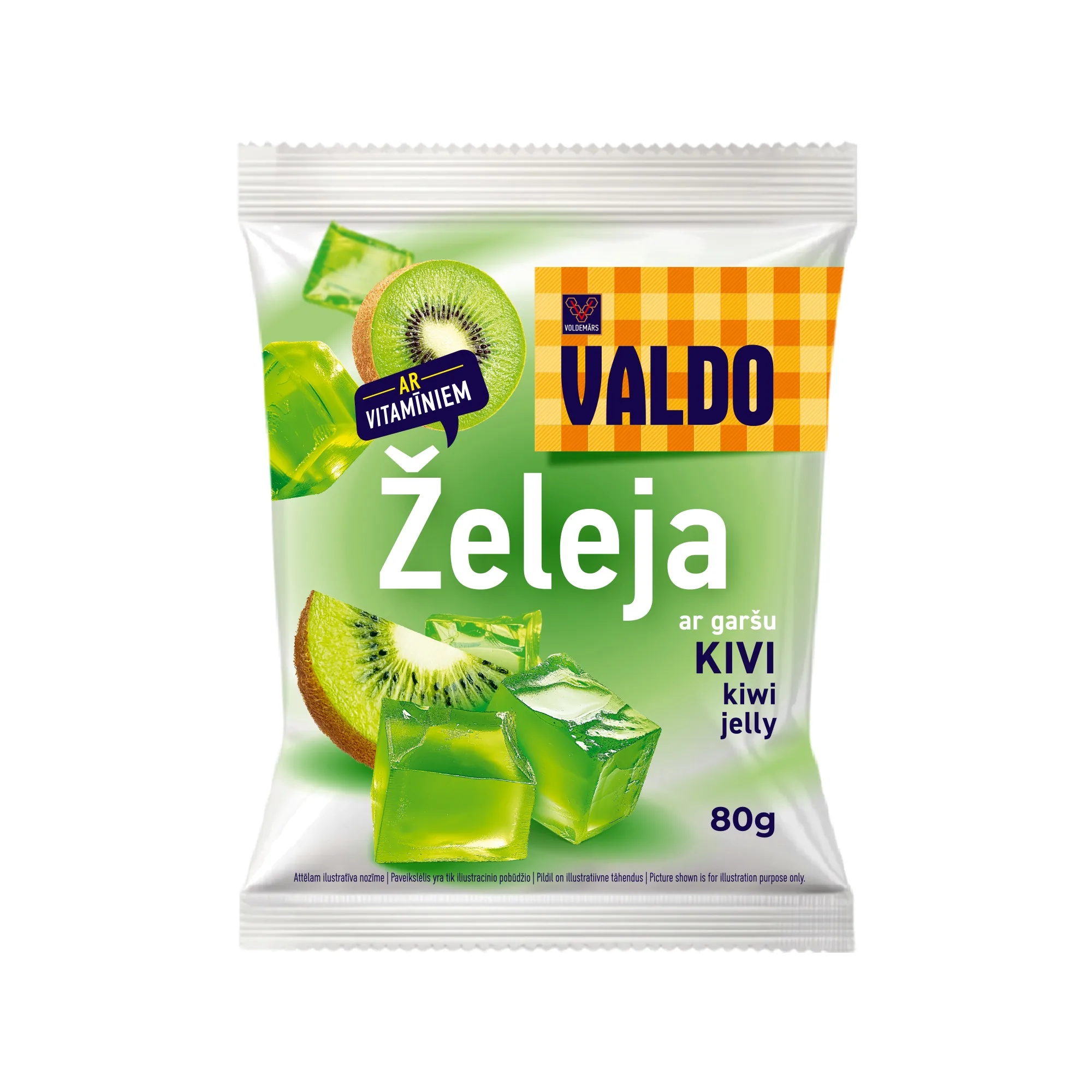ŽELEJA VALDO KIVI + VITAMĪNI, 80G