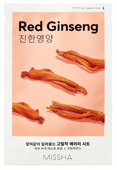 Missha Airy Fit Red ginseng sejas maska, 19 g