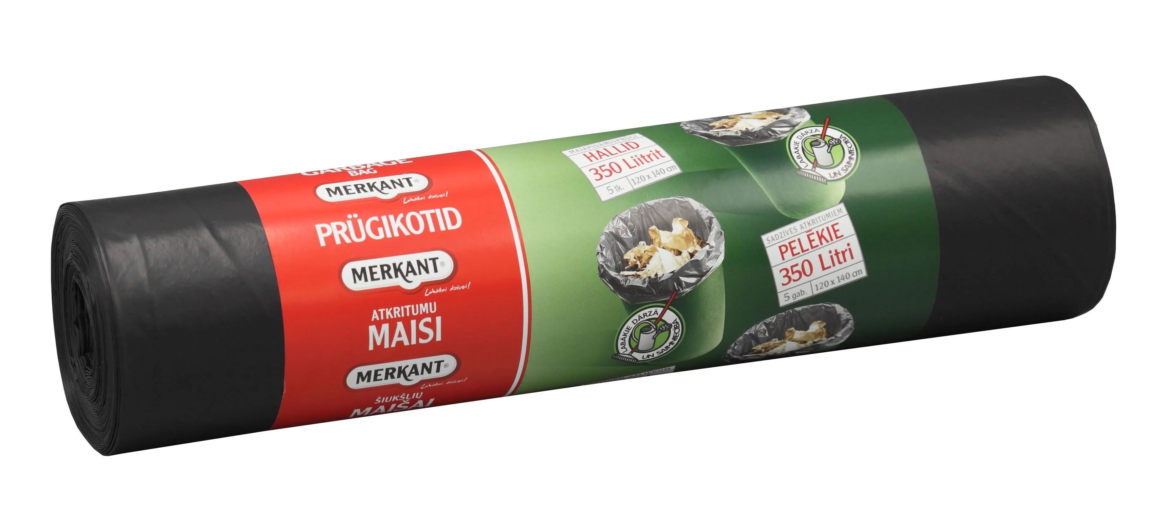 ATKR.MAISI LDPE 350L, 120X140CM, 50MIK, 120X140CM, 5 GAB RULLĪ, PELĒKI