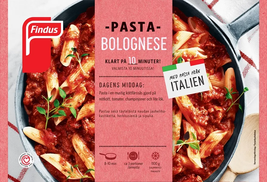 PASTA BOLONJEZE, ĀTRI SASALDĒTS, 1.1 KG FINDUS