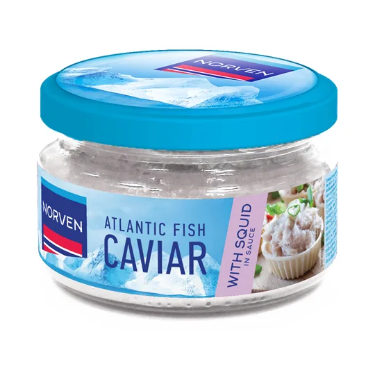 ATLANTIJAS ZIVJU IKRU PASTA BALTAJĀ MĒRCĒ AR KALMĀRIEM 160G, NORVEN