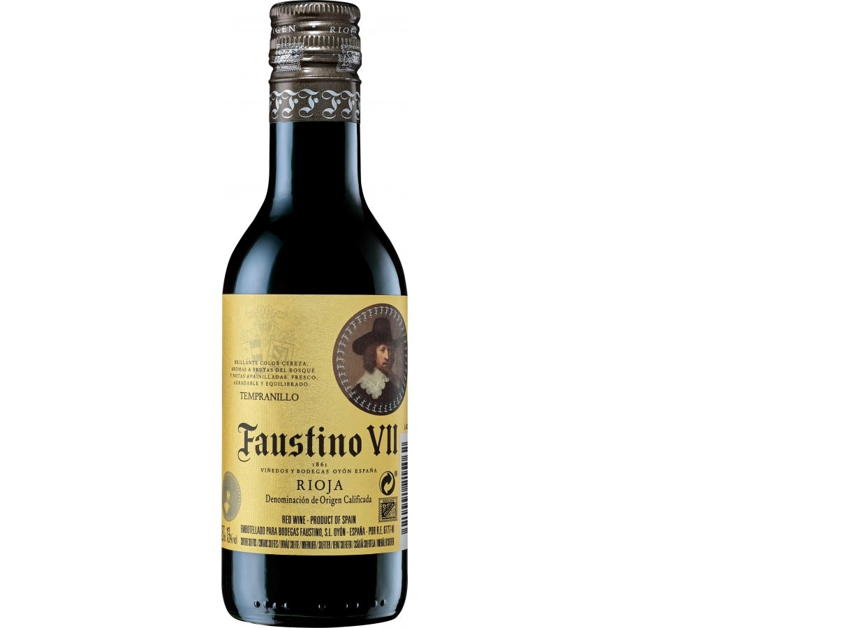 SARKANVĪNS FAUSTINO VII SEMI CRIANZA, TEMPRANILLO D.O.C. RIOJA, SAUSS, 13%, 0.187L