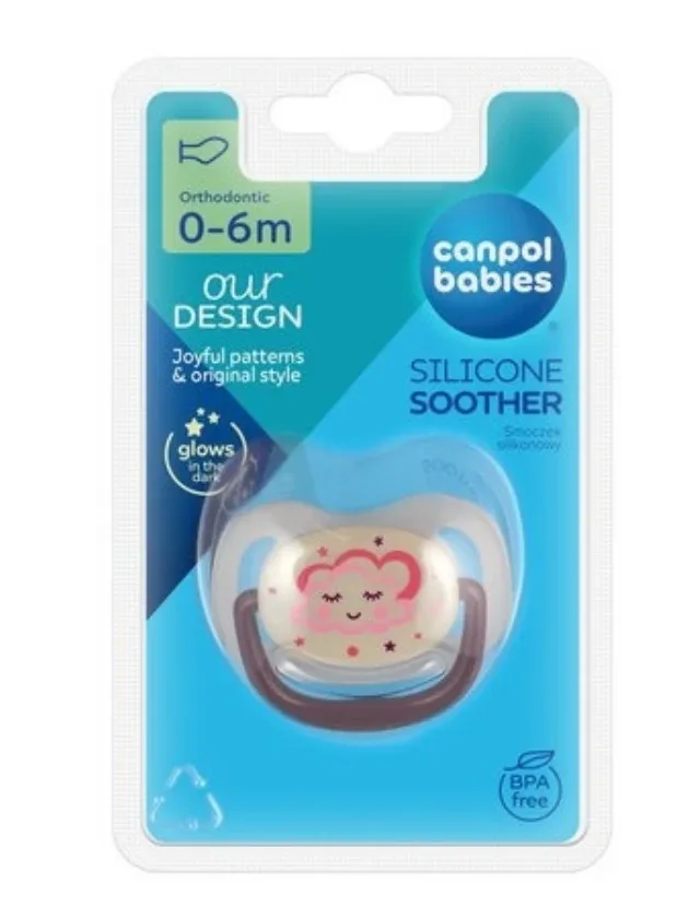 Canpol Babies silikona ortodontisks māneklītis, rozā, 0-6 mēneši
