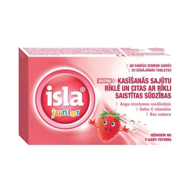 Isla Junior sūkājamās tabletes ar zemeņu garšu N20