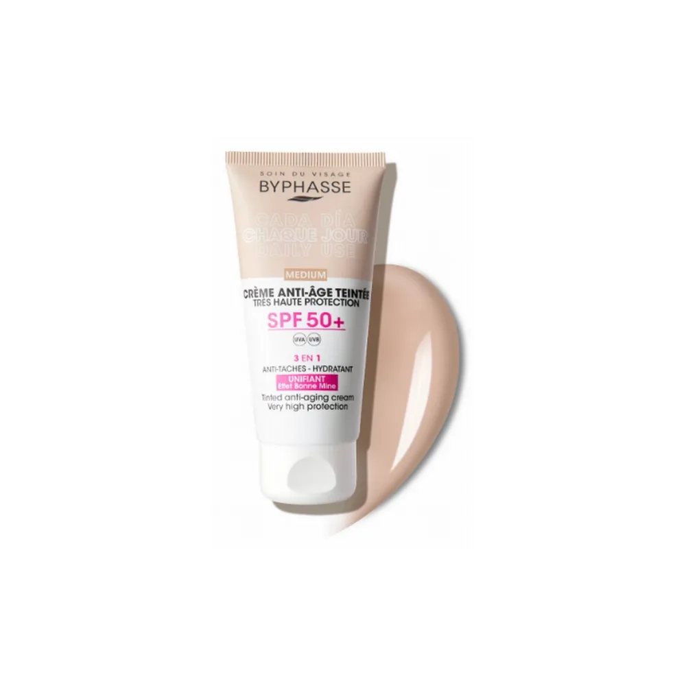 BYPHASSE ANTI-AGING TINTED MEDIUM FACE CREAM SPF 50+ 50ML