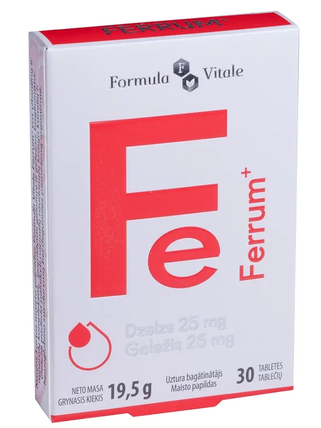 Formula Vitale Ferrum 25 mg, 30 tabletes