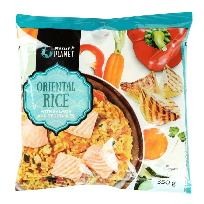 RĪSI RIMI ORIENTAL AR LAŠA KUBIŅIEM UN DĀRZEŅIEM 350G