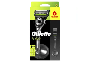 SKŪŠANĀS APARĀTS GILLETTE LABS 3 KASETES + TURĒTĀJS