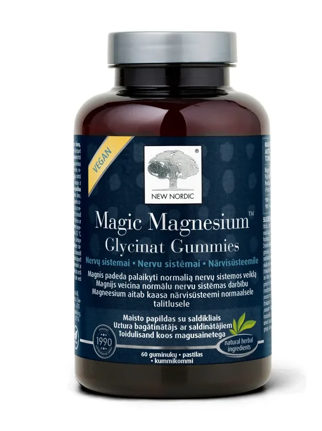 Newnordic Magic Magnesium™ Glycinat gummies pastilas, 60 gb.