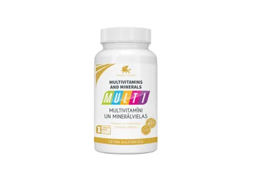 UZTURA BAGĀTINĀTĀJS PHARMA MARKET MULTIVITAMĪNI UN MINERĀLVIELAS 30KAP.
