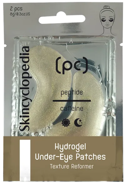 Skincyclopedia With Peptides, caffeine, hyaluronic acid and collagen acu spilventiņi, 2 gab.