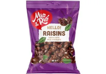 ROZĪNES PIENA ŠOKOLĀDĒ MIO&RIO 80G