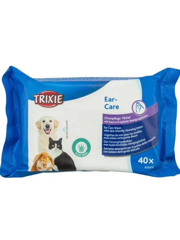 Trixie Ear Care Wipes mitrās salvetes ausīm, 40 gb.