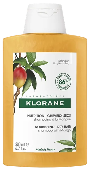 Klorane Nourishing With Mango šampūns, 200 ml