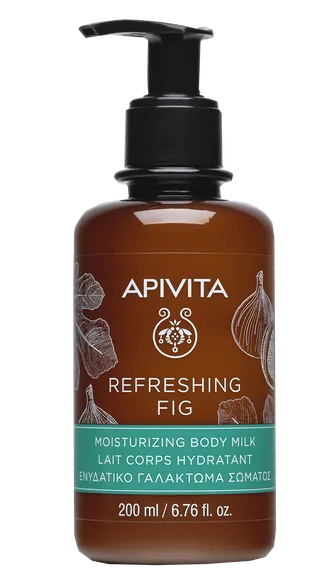 Apivita Moisturizing With Fig ķermeņa pieniņš, 200 ml