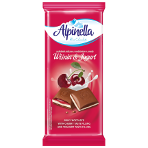 PIENA ŠOKOLĀDE ALPINELLA AR JOGURTA UN ĶIRŠU PILDĪJUMU 100G