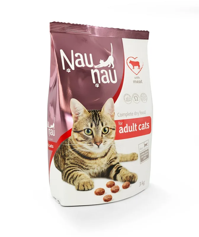 SAUSĀ BARĪBA PIEAUGUŠIEM KAĶIEM ŅAU ŅAU AR GAĻU, 1KG
