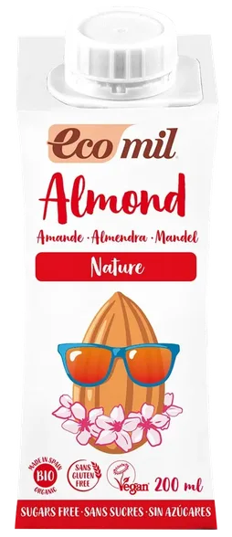 Ecomil Nature Almond, sugar free dzēriens, 200 ml