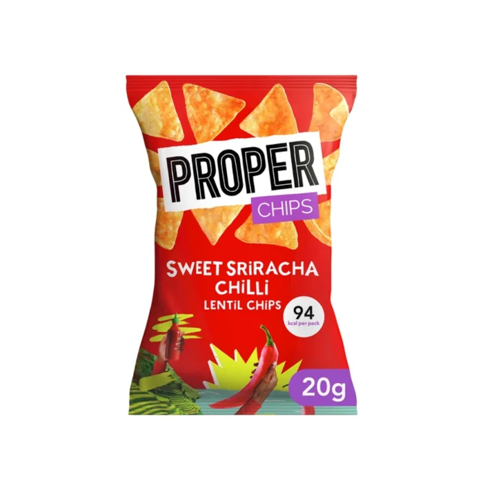 Lēcu čipsi Proper ar sriračas garšu 20 g