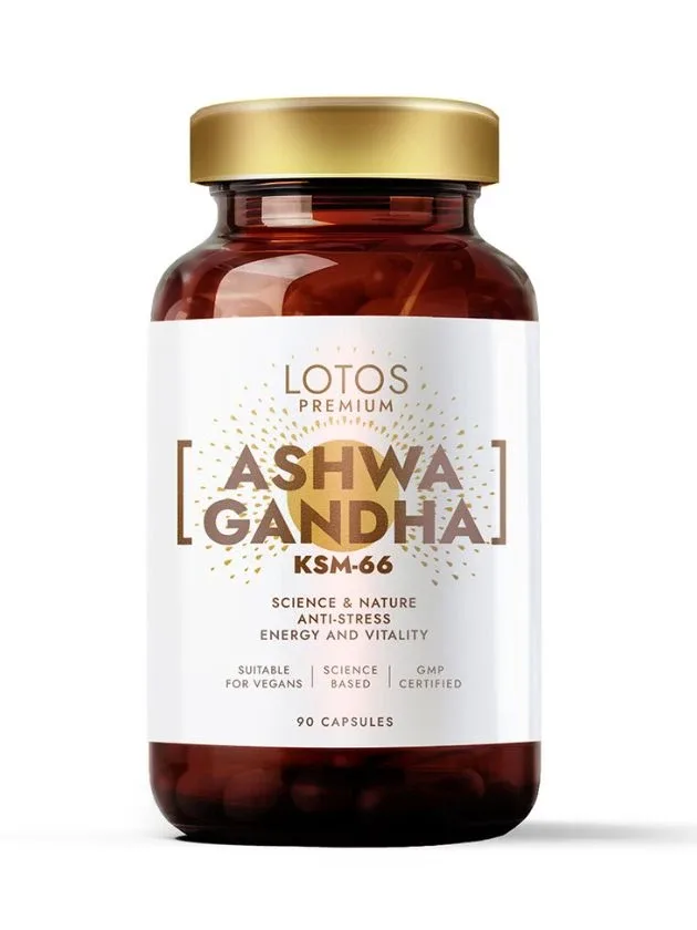Lotos Premium Ashwagandha KSM-66, 90 kapsulas