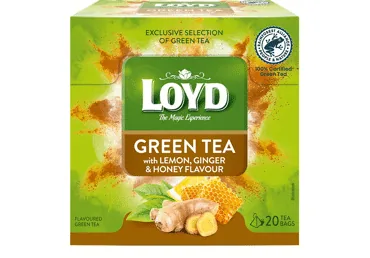 ZAĻĀ TĒJA LOYD AR CITRONA, MEDUS UN INGVERA GARŠU 20X2G