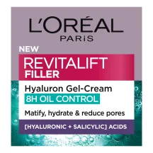KRĒMS LOREAL PARIS REVITALIFT FILLER 8H OIL CONTROL TAUKAINAI ĀDAI 50ML