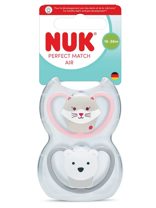 Силиконовая соска NUK Perfect Match Air, 18-36 мес., 2 шт.