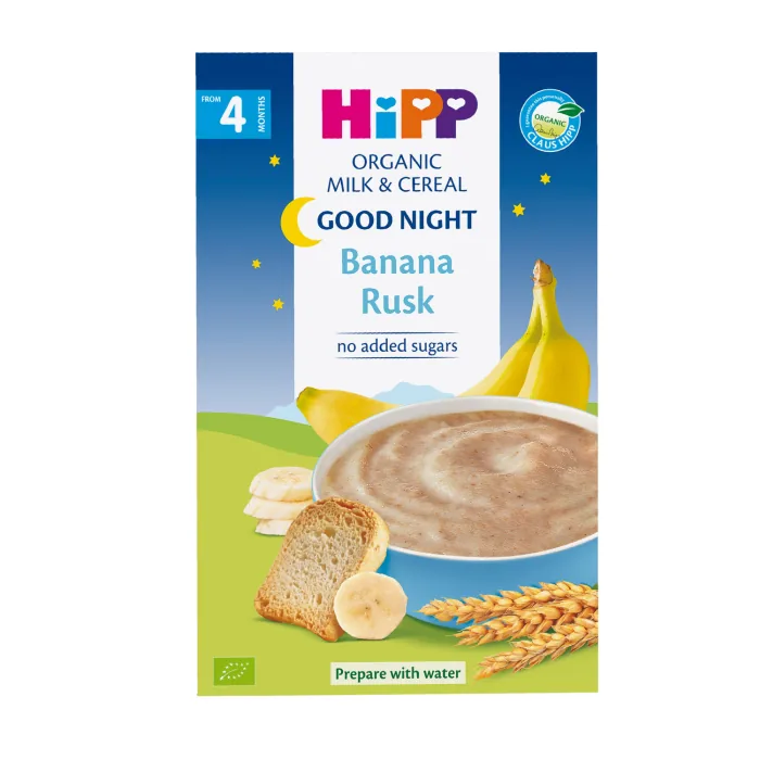 PIENA PUTRA AR BANĀNIEM UN SAUSIŅIEM HIPP BIO 250G