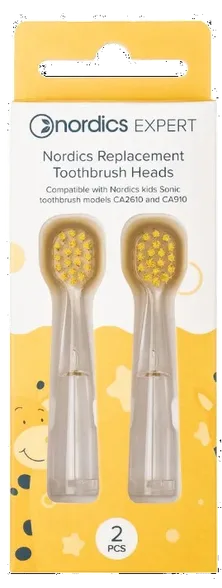 Nordics Replacement For CA910 (yellow) elektriskās zobu birstes uzgaļi, 2 gab.